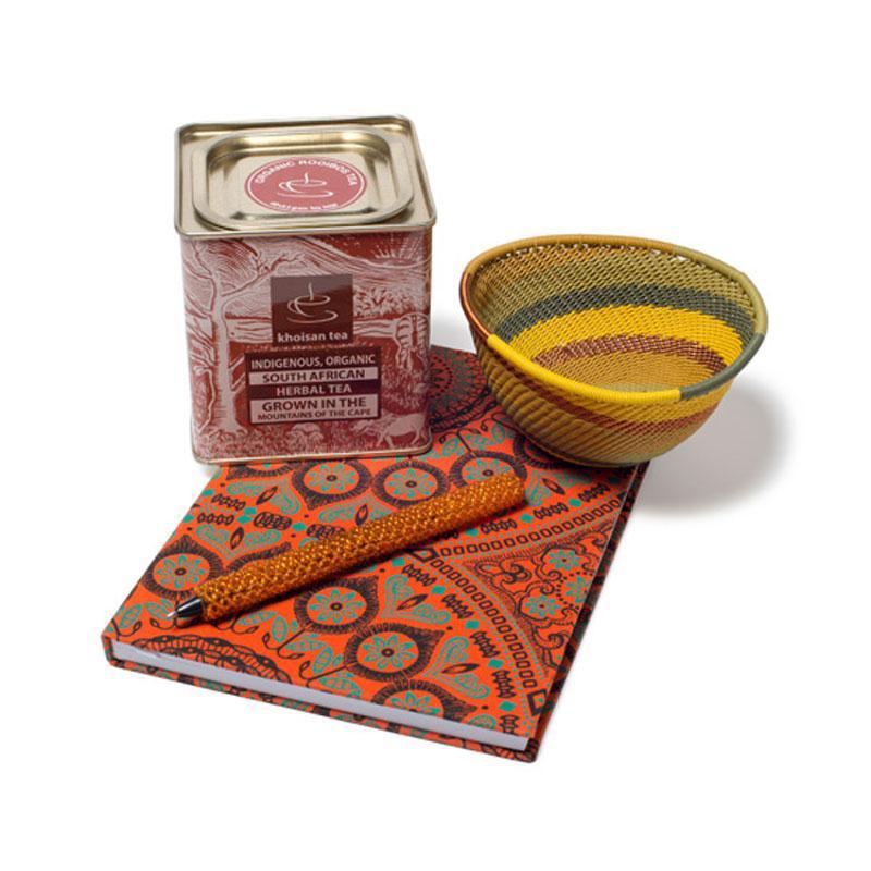 African Gift Set (S/S Notebook; Beaded Pen; Tea Tin
